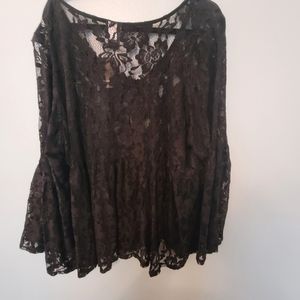 Black Lace Sheer Top